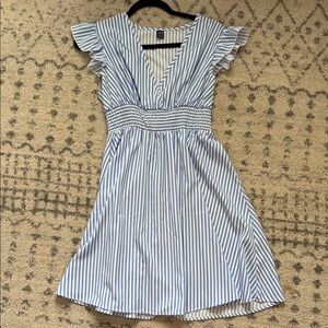 SHEIN Blue and White Striped Top